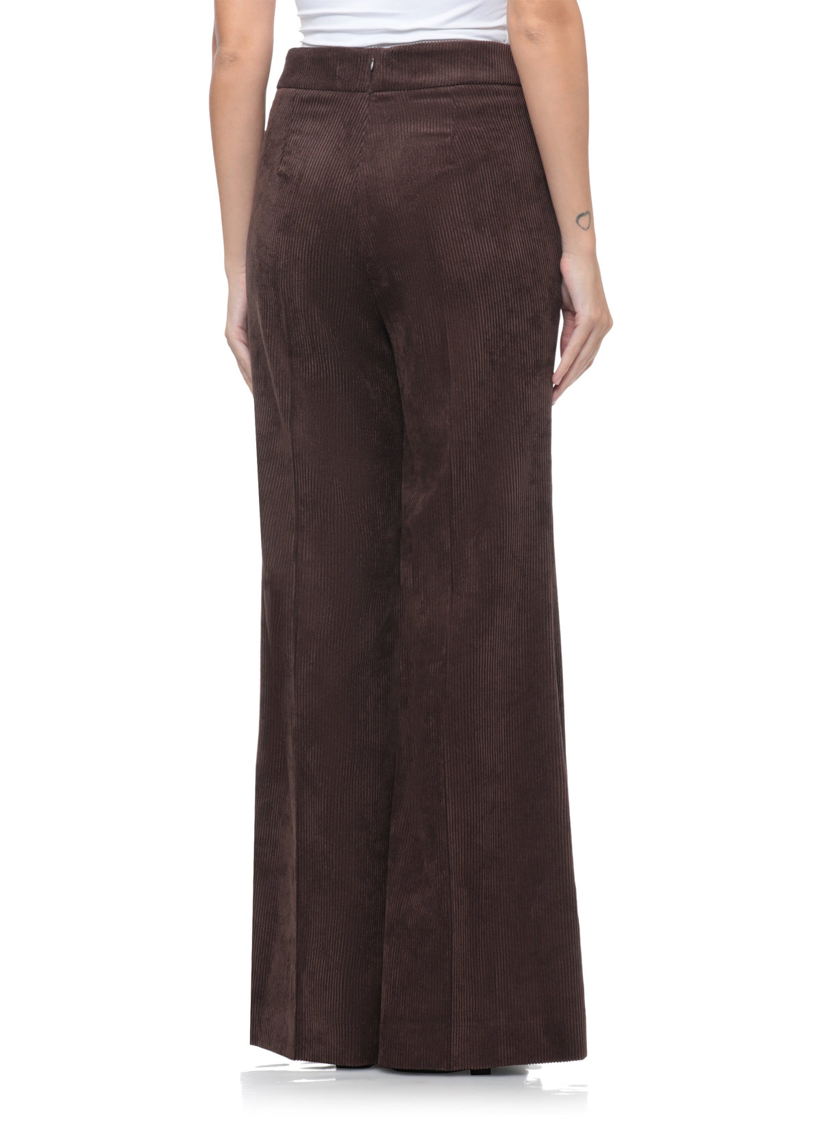 Brown Flared-Leg Corduroy Flared Pants