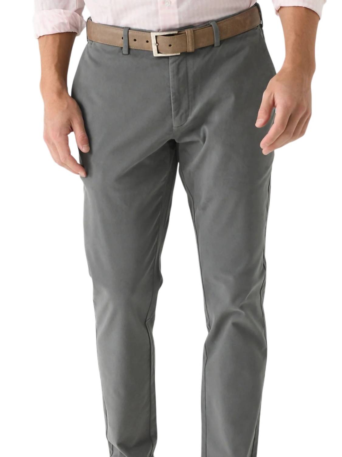 Flex Terry Comfort Stretch Chino Pants In Steel