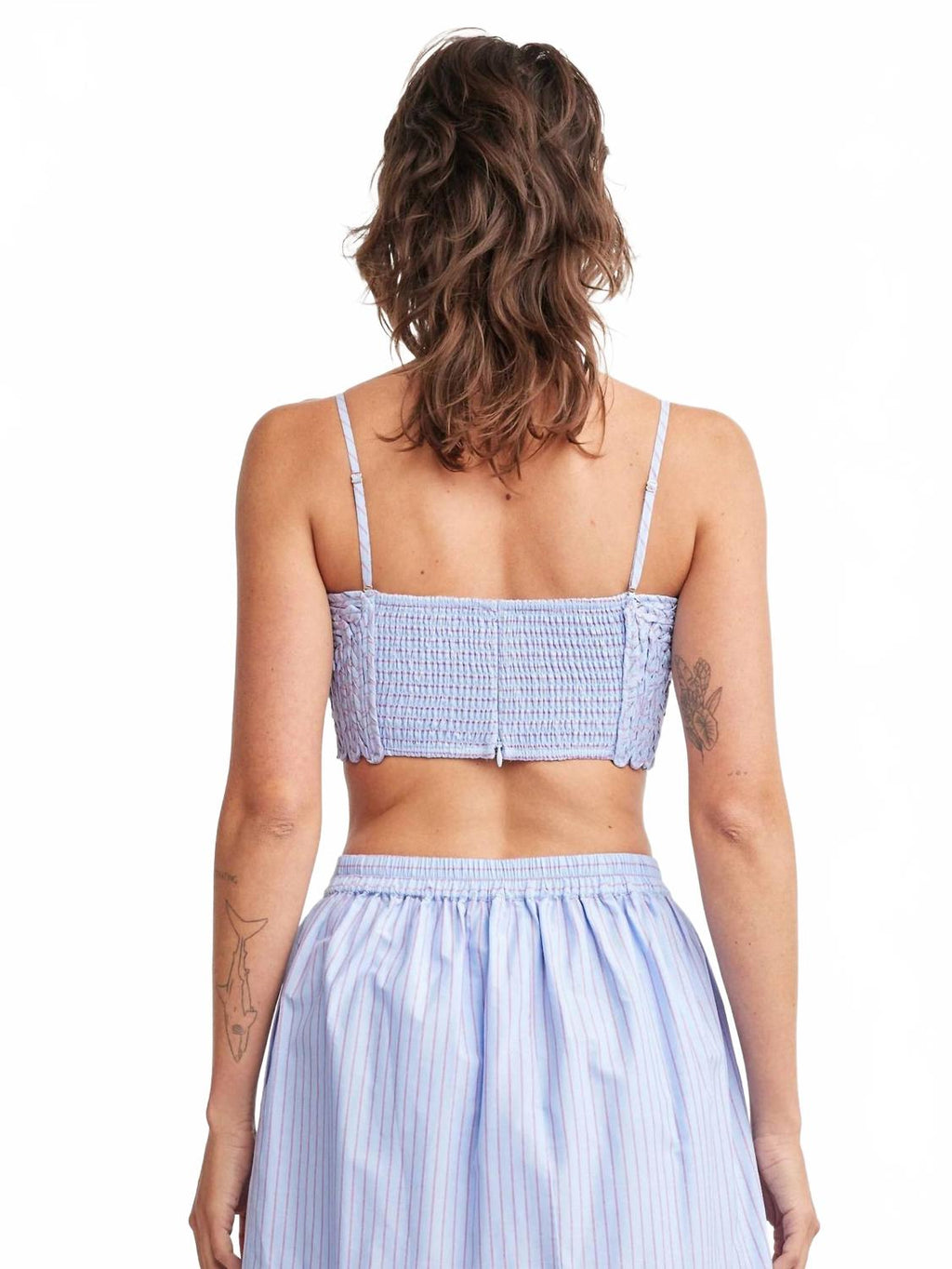 Milani Removable Straps Bandeau Top In Sky/red Stripe