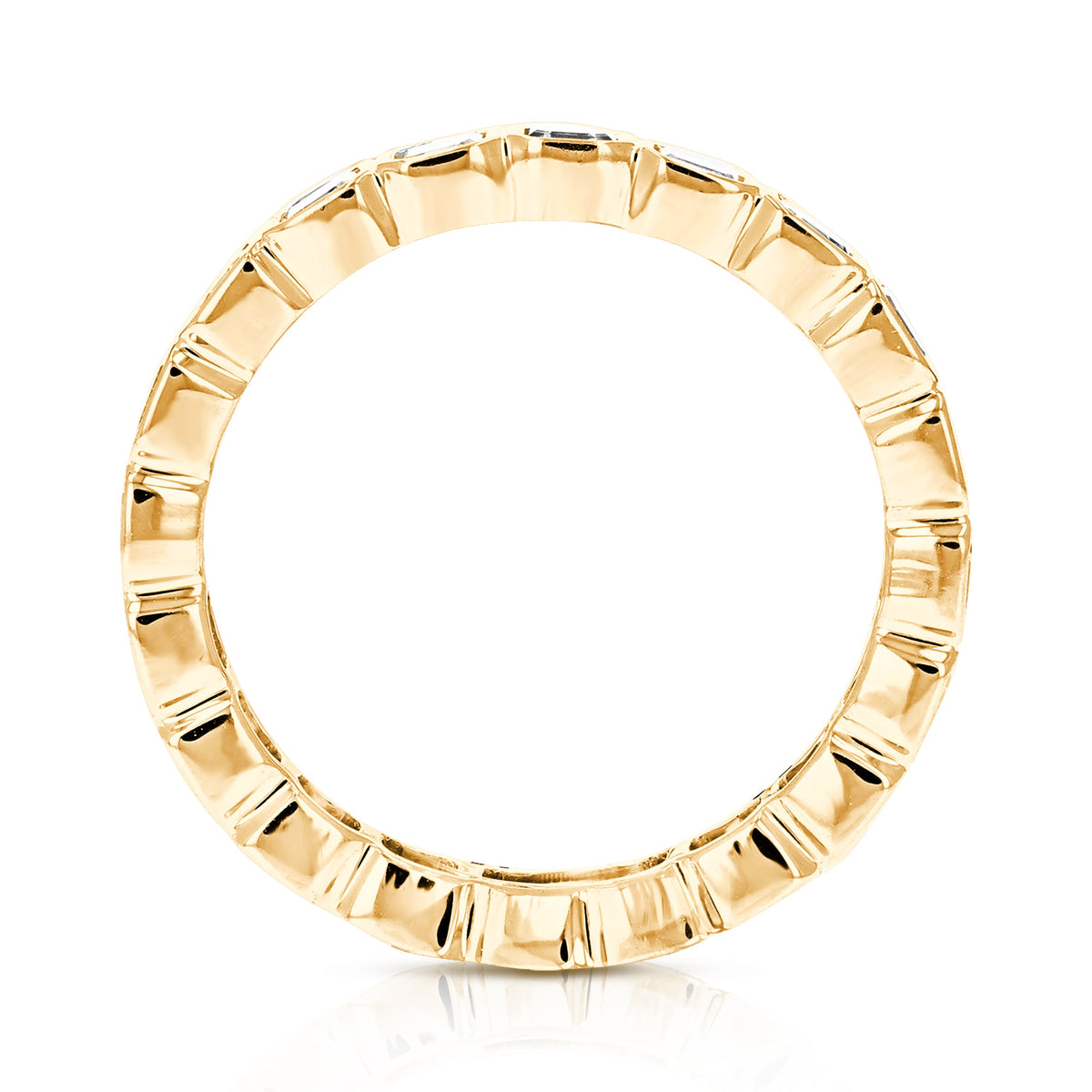 3 cttw Asscher Lab Grown Diamond Eternity Ring Wedding Band in 14K Yellow Gold For Women