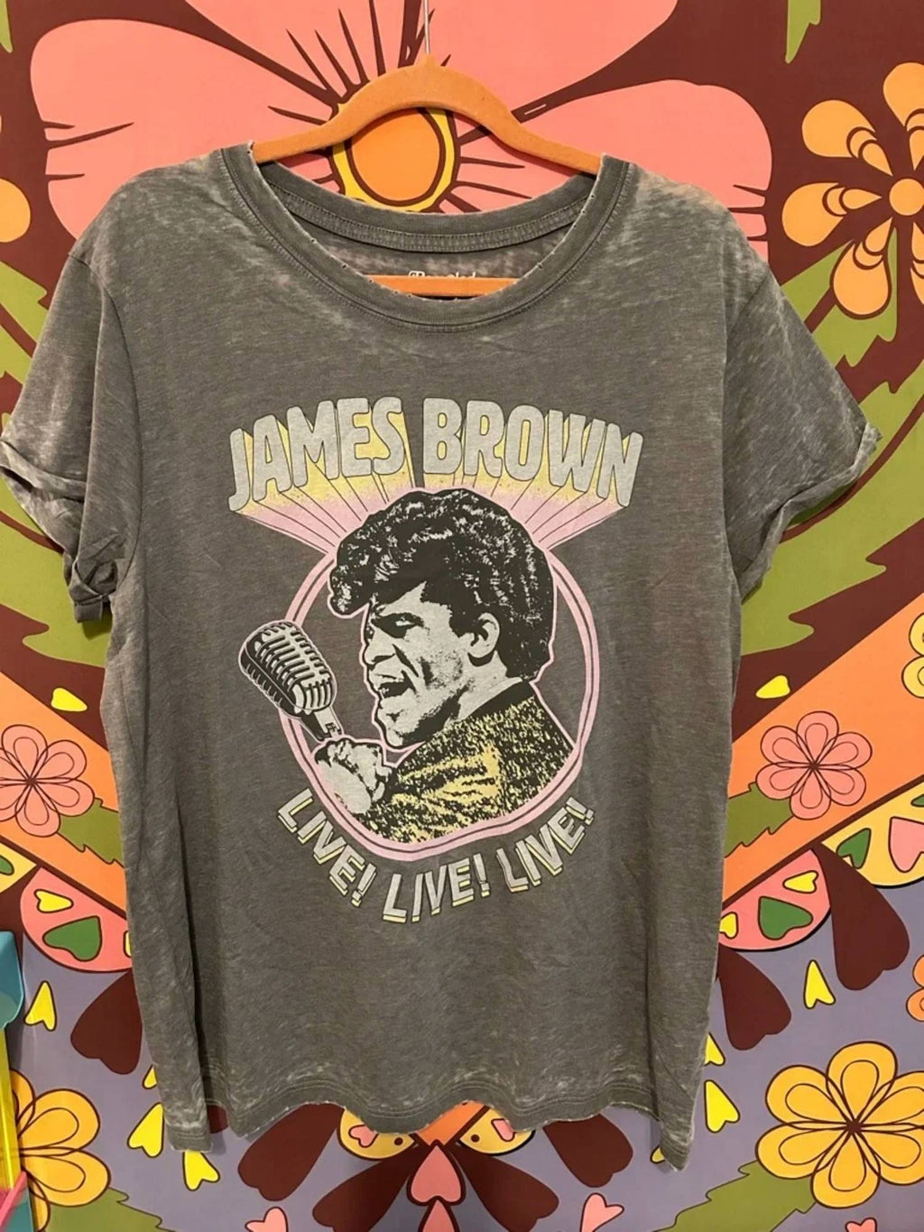 James Brown Ain't It Funky Burnout Tee In Steel Grey