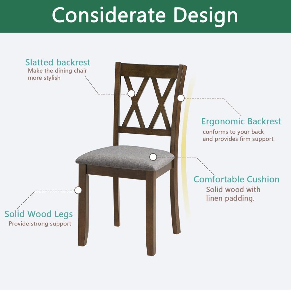Wooden Dining Chairs with Padded Seats