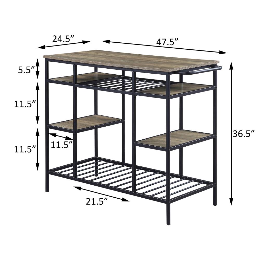 Contemporary Kitchen Island with Open Shelving