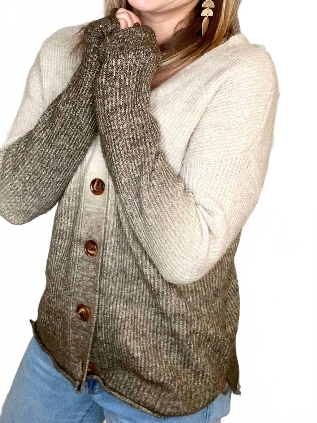 Ombre Cardigan In Pine