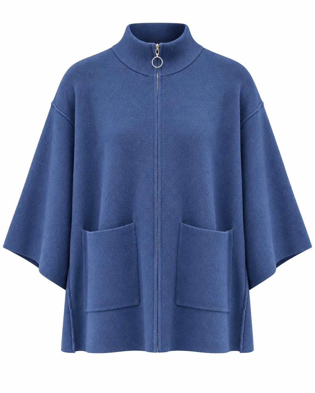 Heavenly Zip Cardigan With Pockets In Stellar Blue