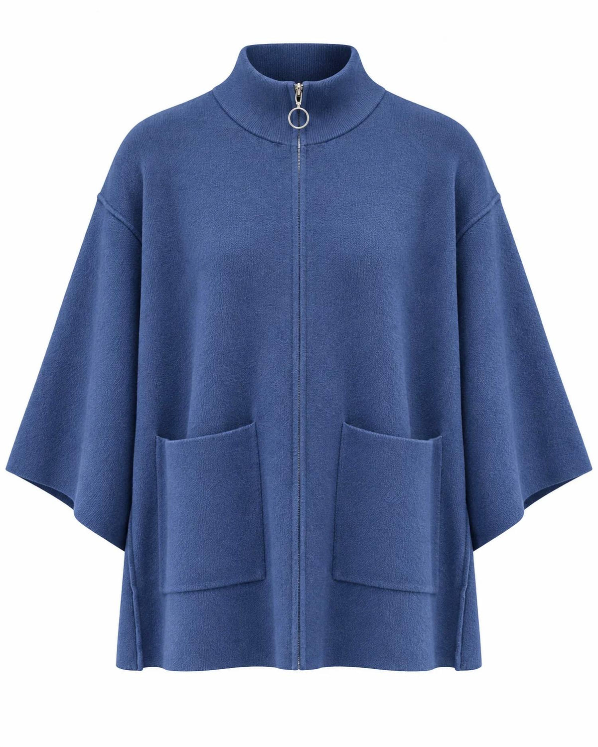 Heavenly Zip Cardigan With Pockets In Stellar Blue
