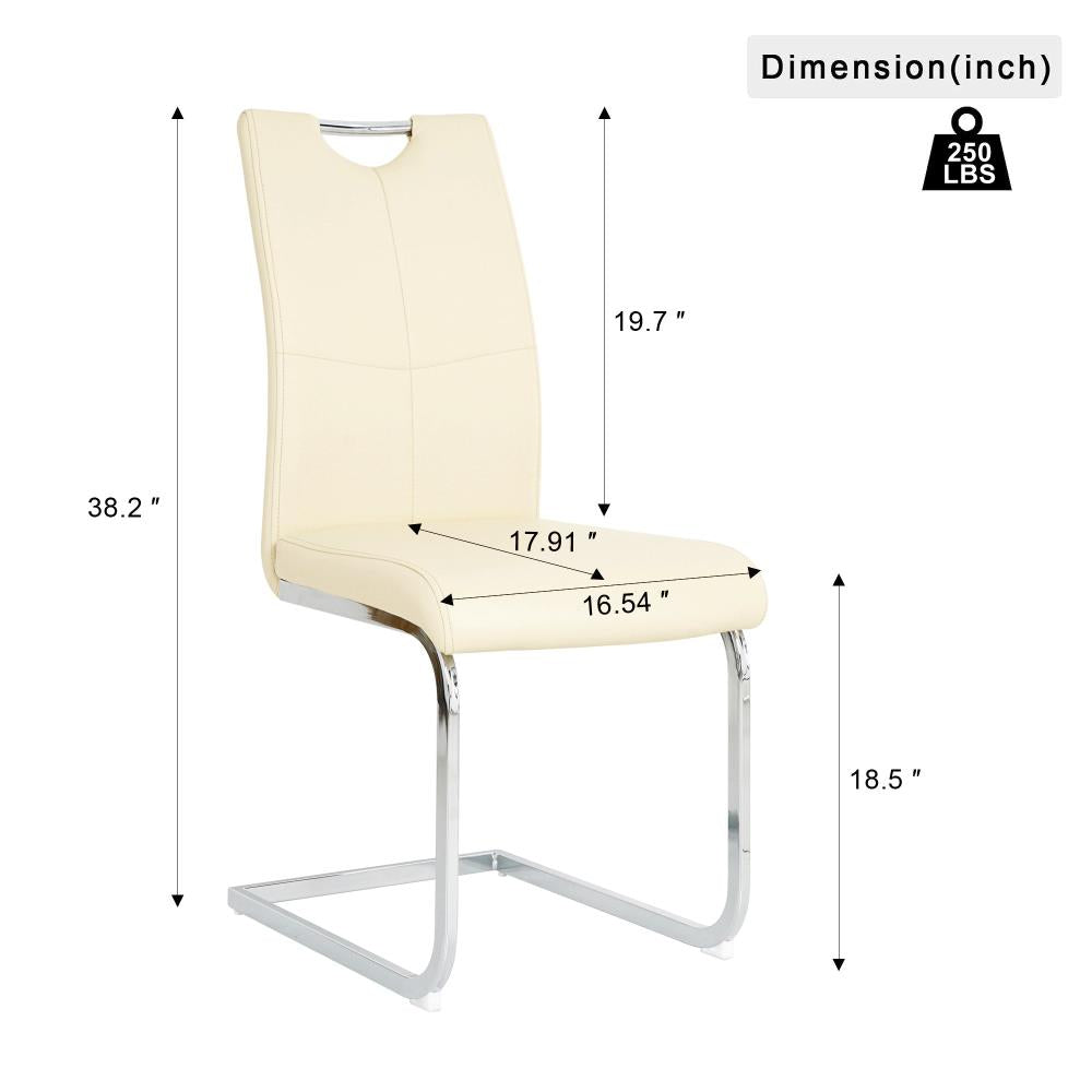 Set of 2 Stylish Dining Side Chairs with Padded Backrests