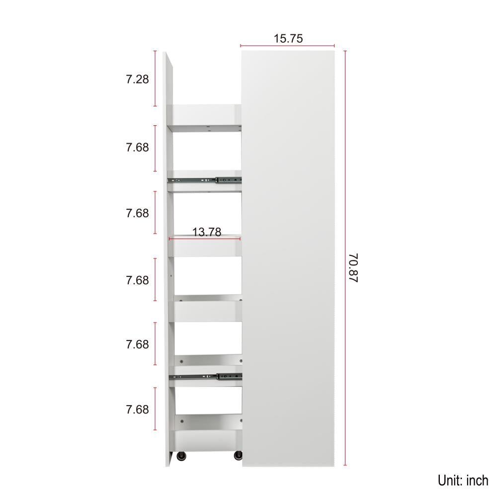 Space-Saving Kitchen Storage Cabinet with Wheels and Spice Rack