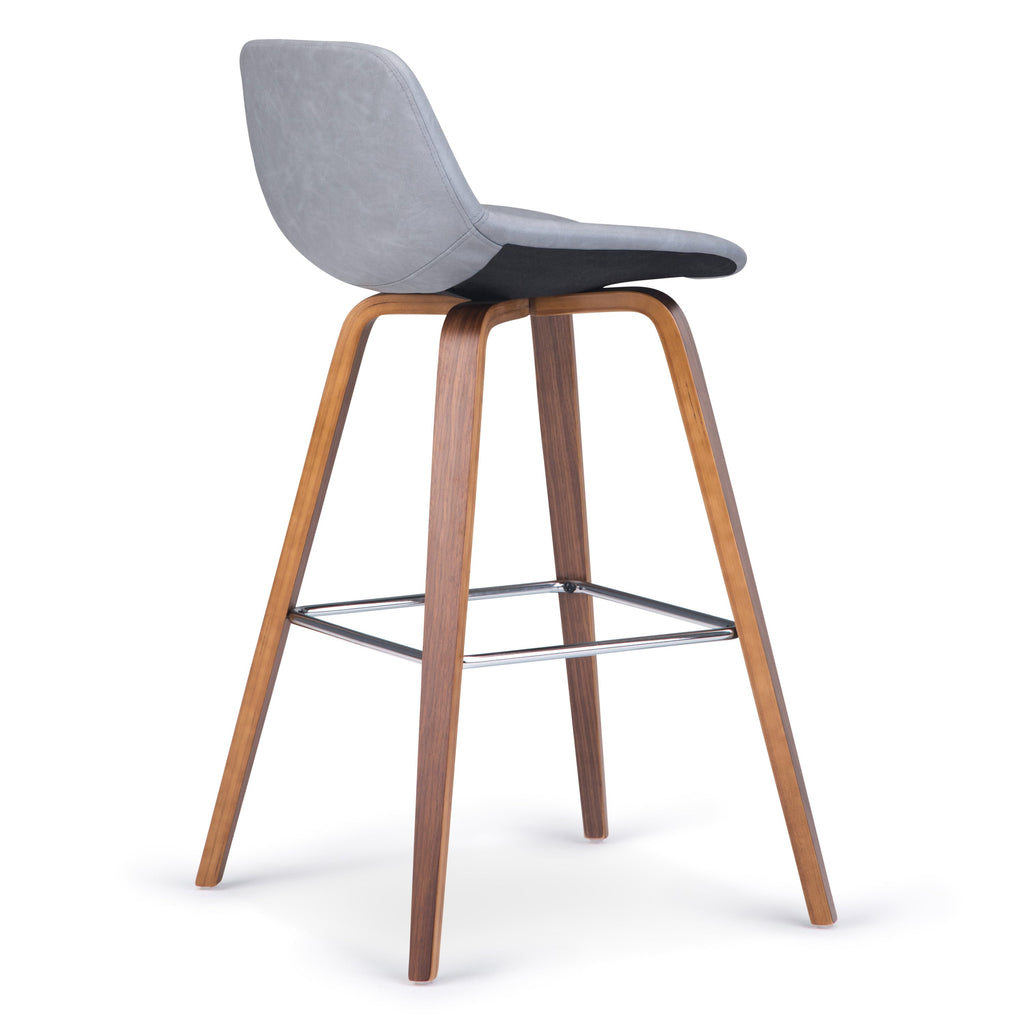 Modern Bentwood Bar Chairs with Upholstered Seats