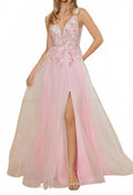 Women's Embroidered Tulle Dress In Pink