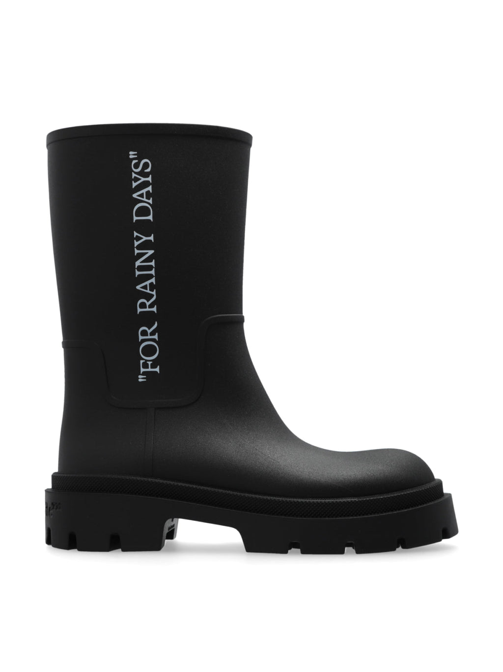 Mid-Calf Black Boots With Chunky Rubber Sole