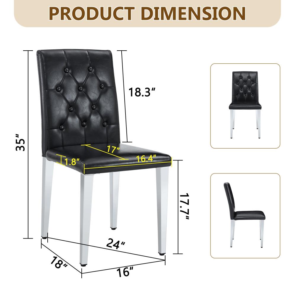 Ergonomic PU Upholstered Dining Chairs