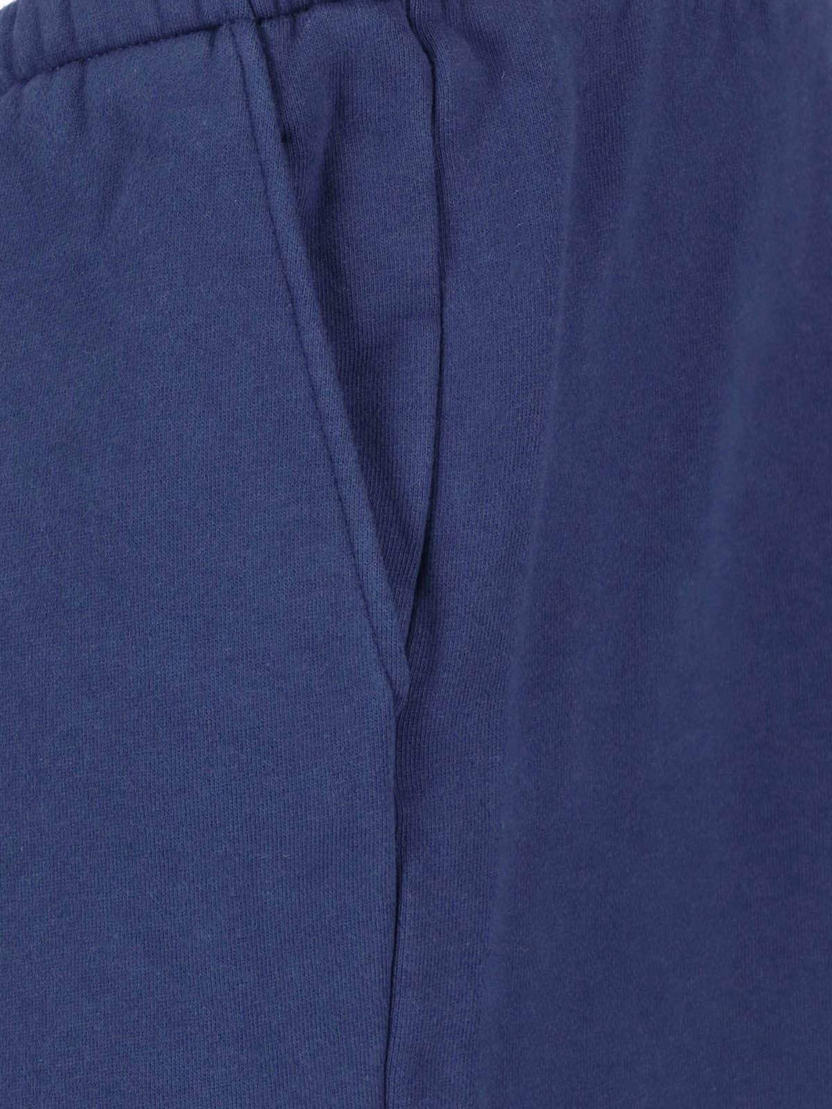Blue Cotton-Blend Wide-Leg Sweatpants