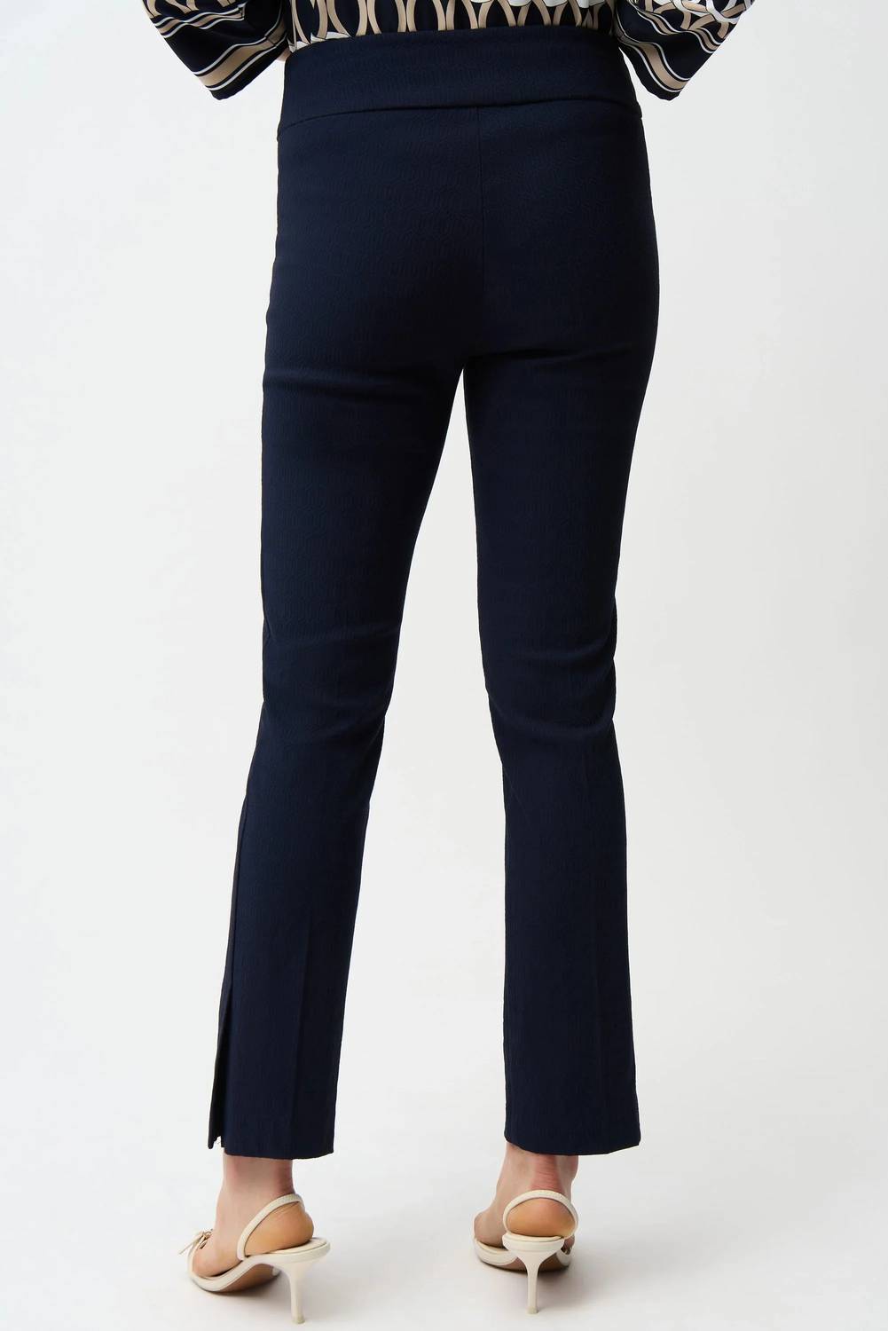 Jacquard Pull-On Straight Pants In Midnight Blue
