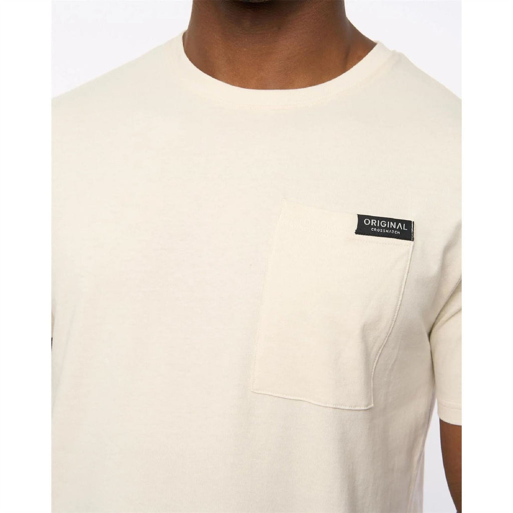 Crosshatch Preece Hem Label Patch Crew Neck Short Sleeve T-Shirt
