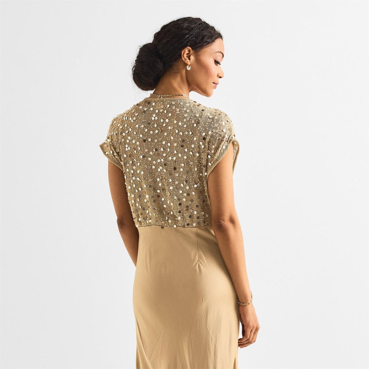 Never Fully Dressed Sequin Elodie V-Neck Maxi Gown Dress