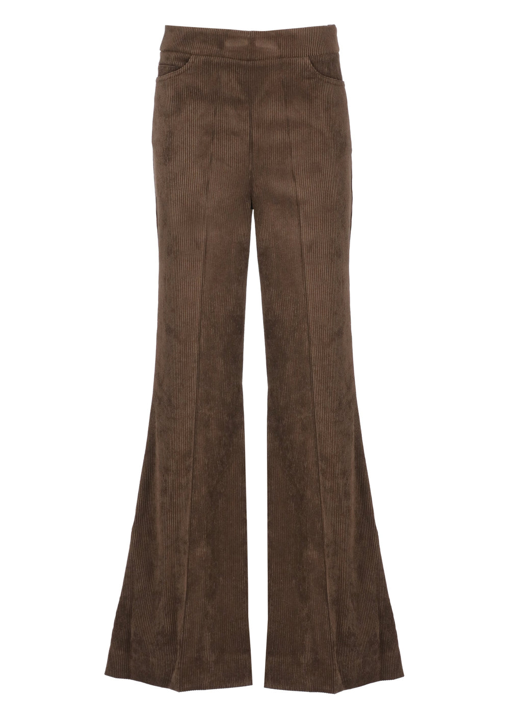 Brown Flared-Leg Corduroy Flared Pants