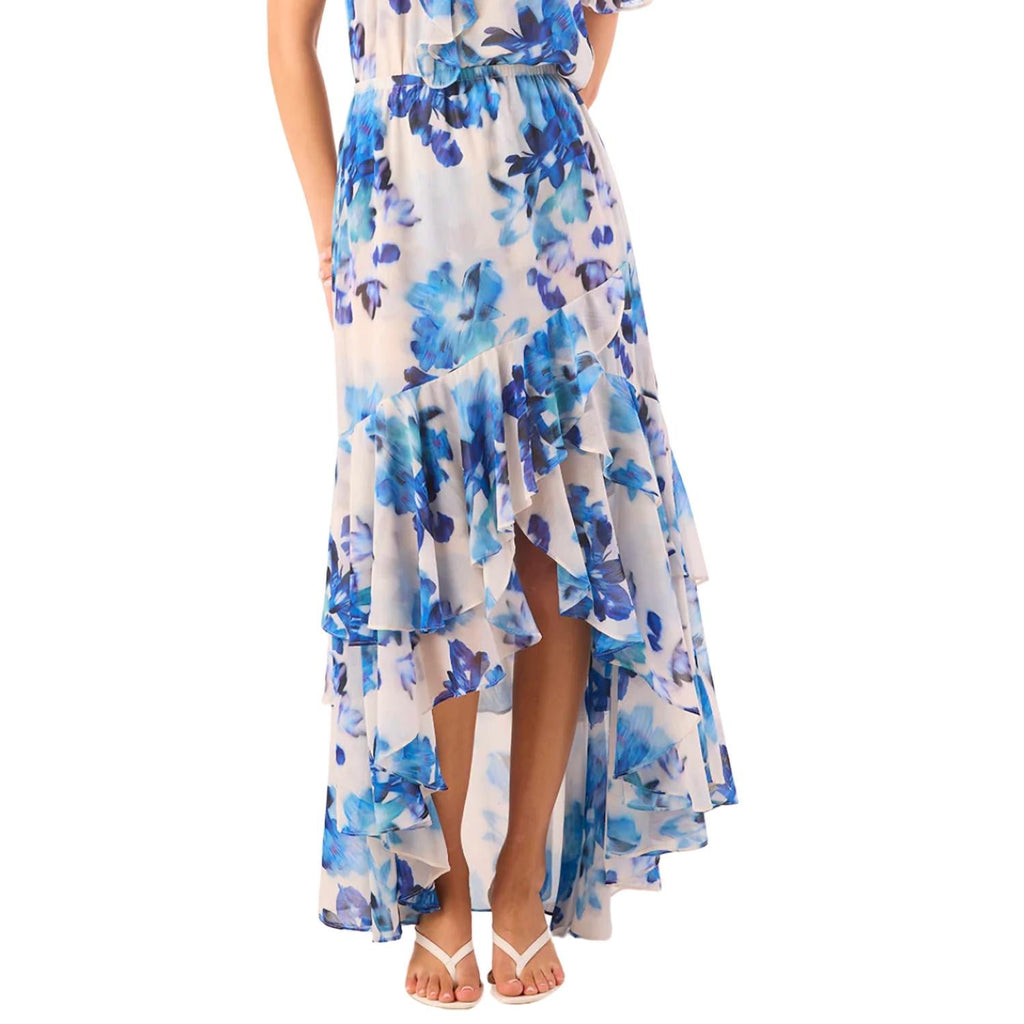 Romy Maxi Skirt In Blurred Bouquet Chiffon