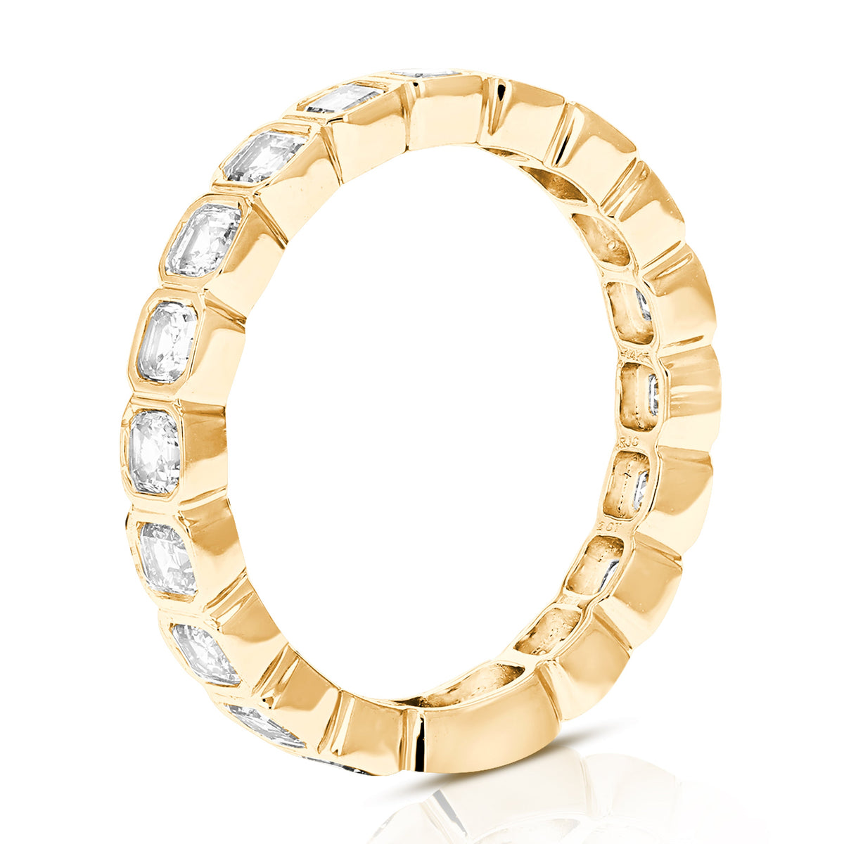 3 cttw Asscher Lab Grown Diamond Eternity Ring Wedding Band in 14K Yellow Gold For Women