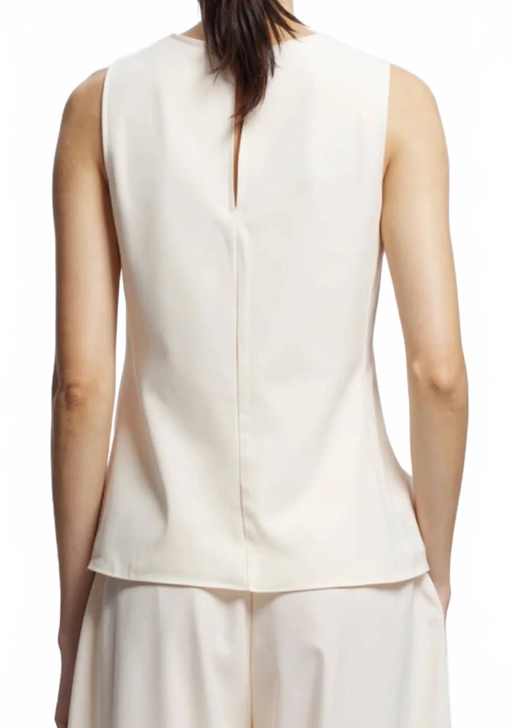 Benson Sleeveless Charmeuse Top In Ivory