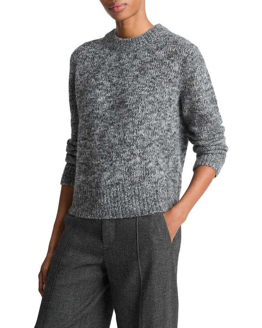 Vince Marled Crewneck Wool & Alpaca-Blend Top