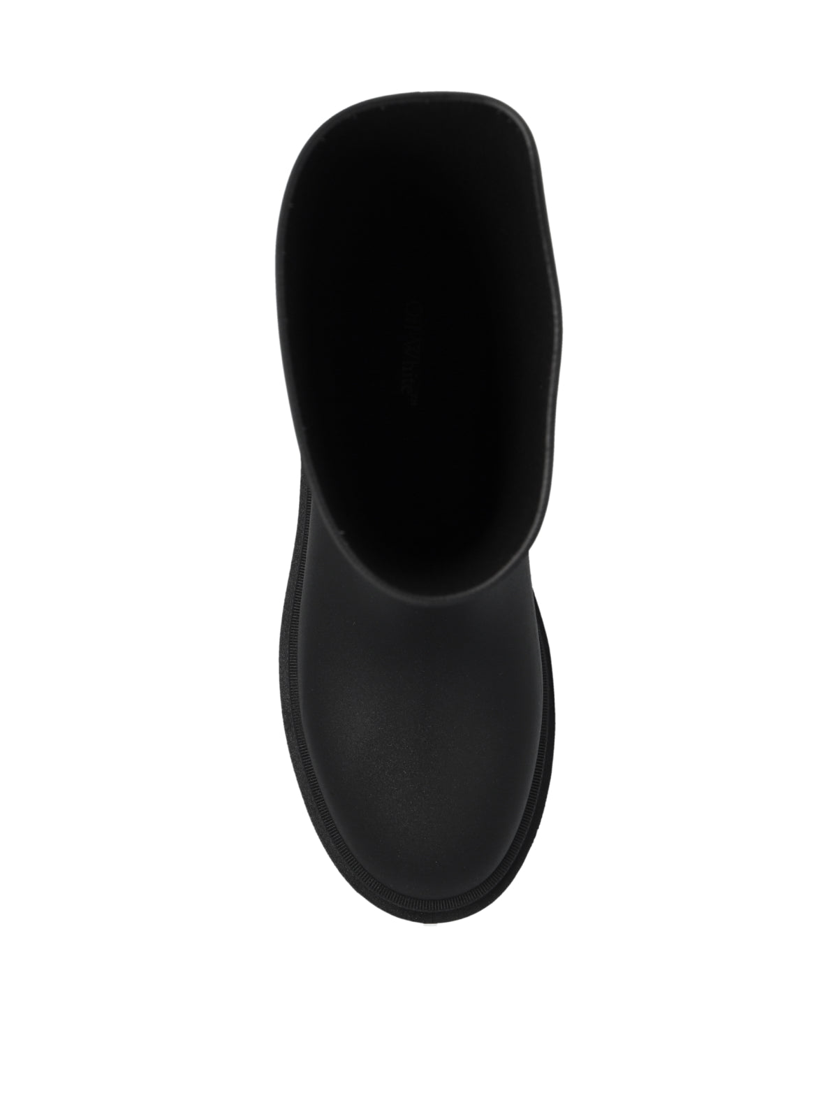 Mid-Calf Black Boots With Chunky Rubber Sole