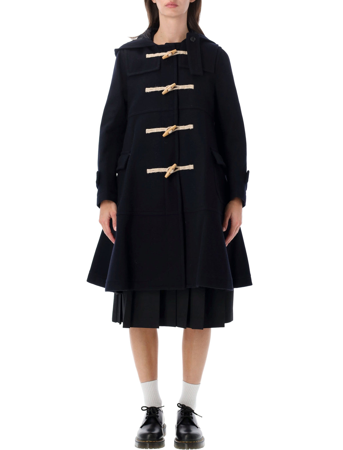 Alamari Flared Toggle Hooded Coat