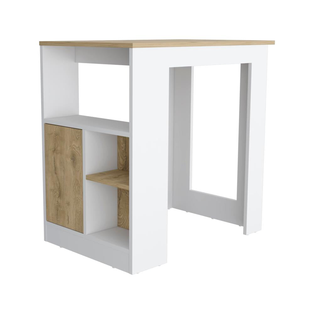 Kitchen Island with Cabinet and Open Shelving