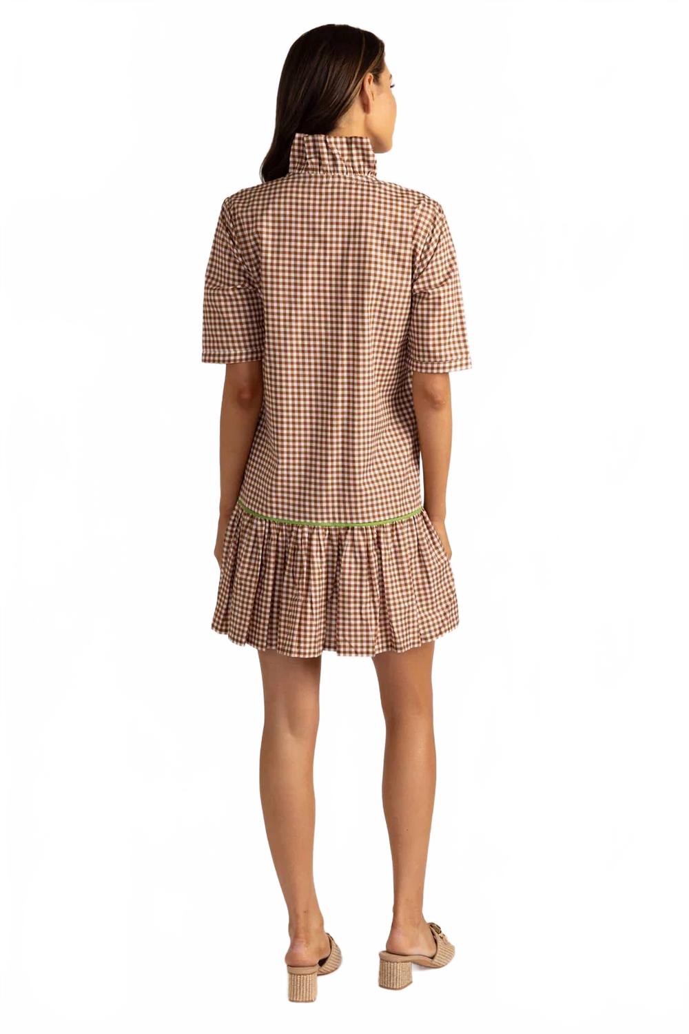 Gingham Mary Dress In Brown