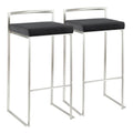 Contemporary Velvet Stackable Barstools Set of 2