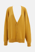 Mustard Yellow Simo Longline Oversized Cashmere Cardigan