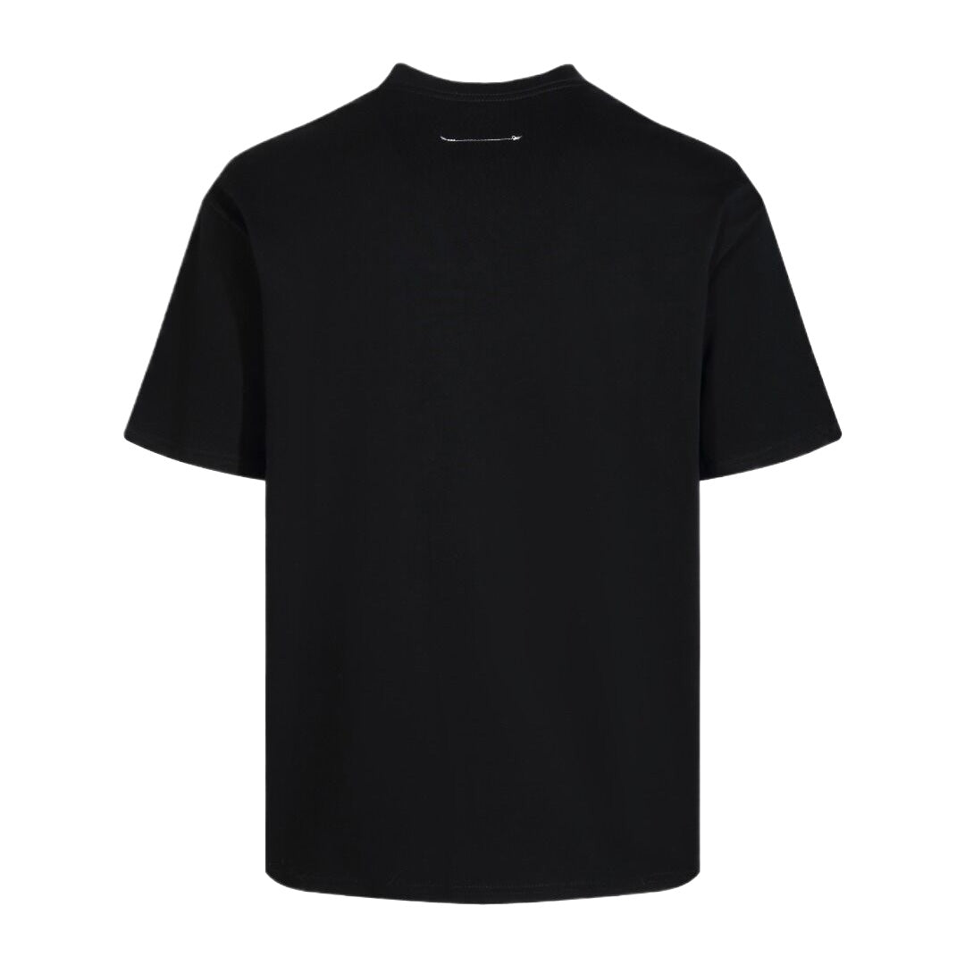 Balenciaga Wavy Stripe Logo T-Shirt in Black & White
