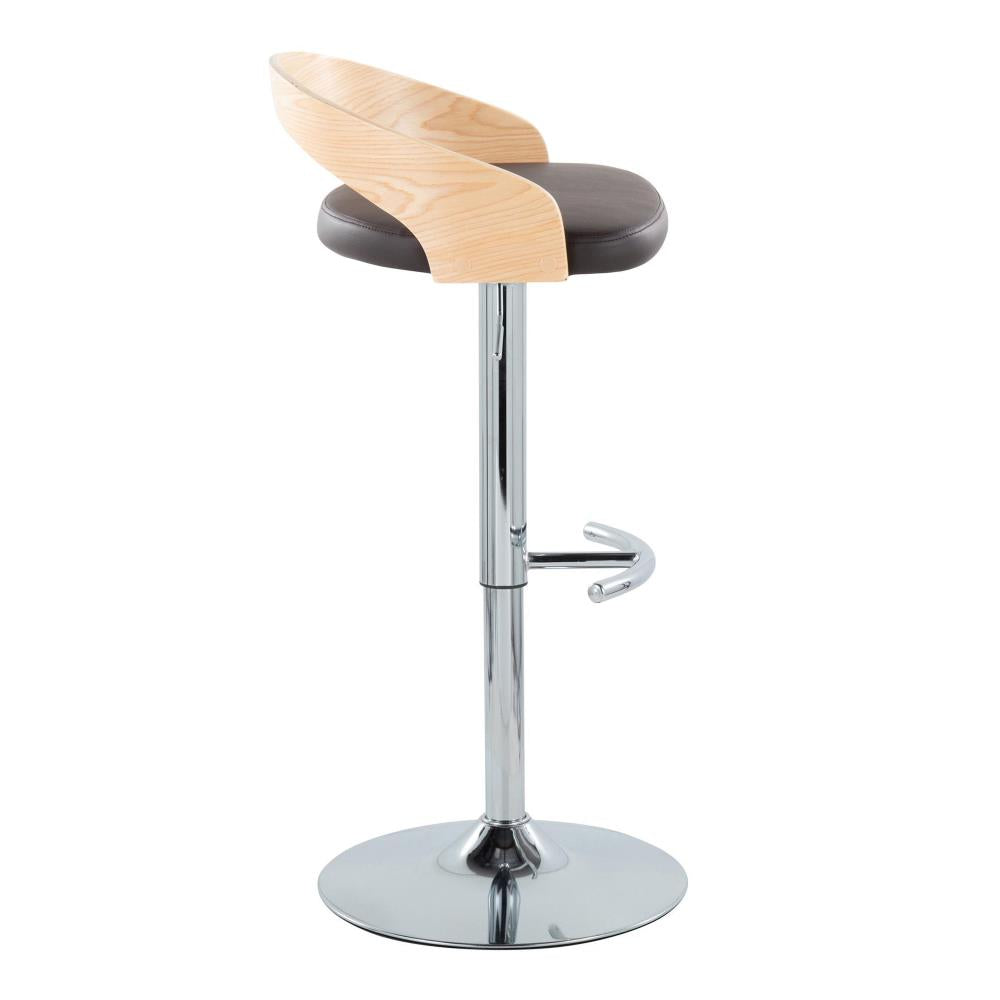 Set of 3 Adjustable Bar Chairs with Faux Leather Seating and Supportive Footrests