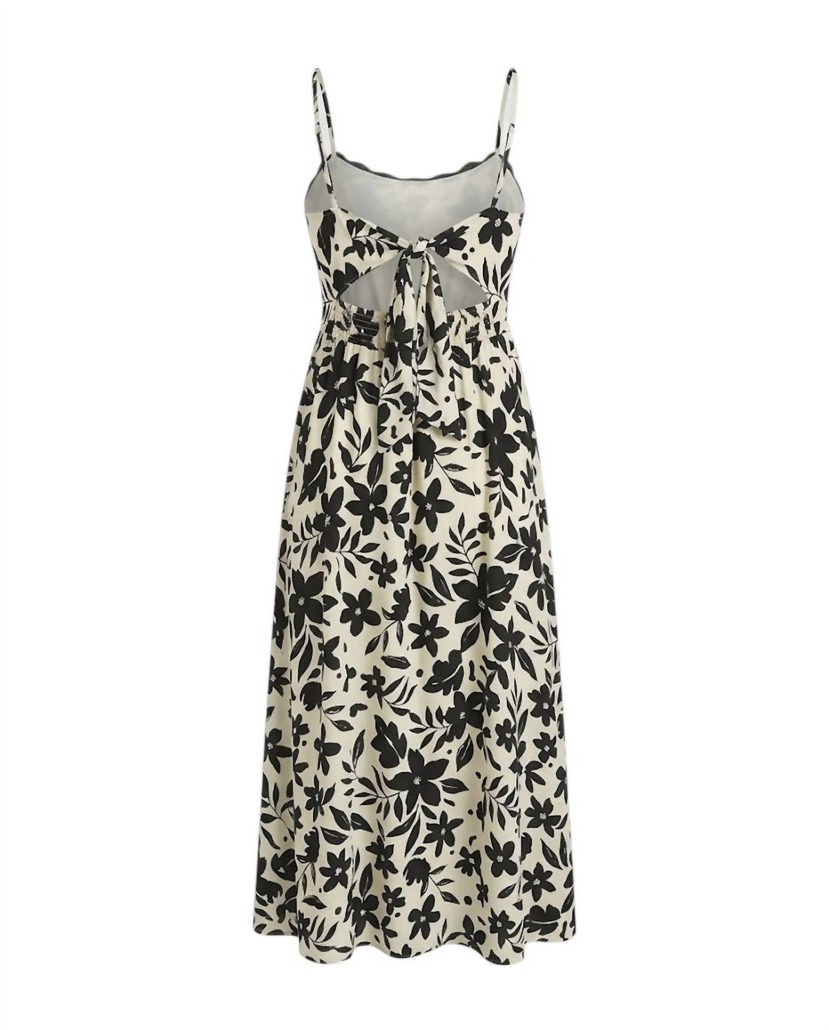 Women's Floral Midi Dress In Black & White