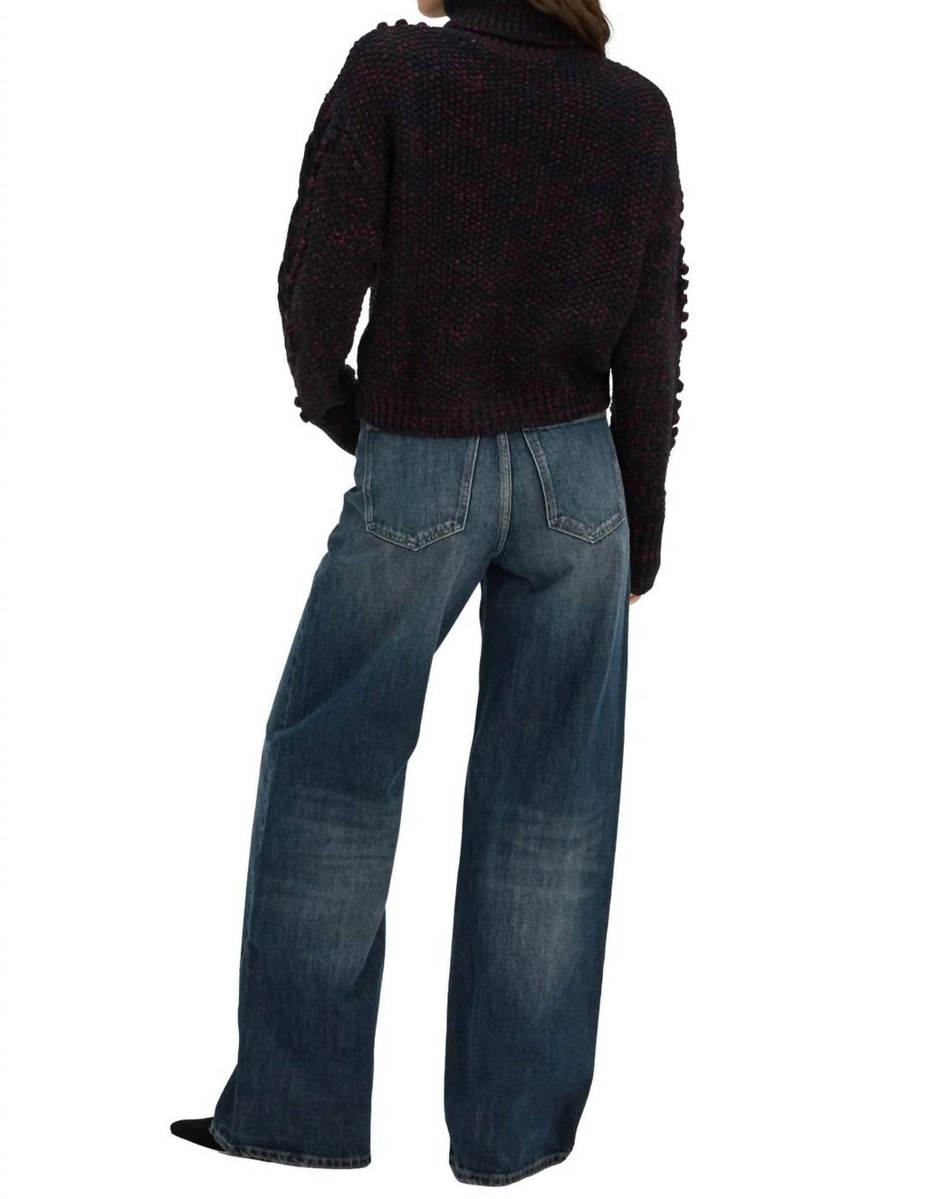 Daphne Sweater In Black And Burgundy