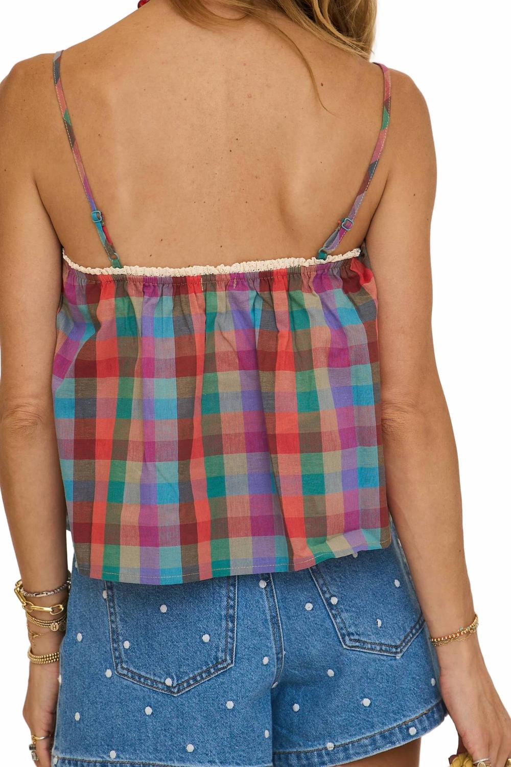 Plaid Cami Top In Rainbow