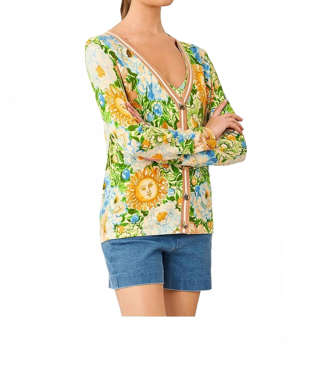Pollyanne Long Sleeve Cardigan In Rutabaga Sympeony