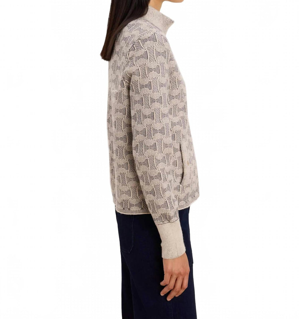 Dapper Swirl Knit Jacket In Neutral Multi