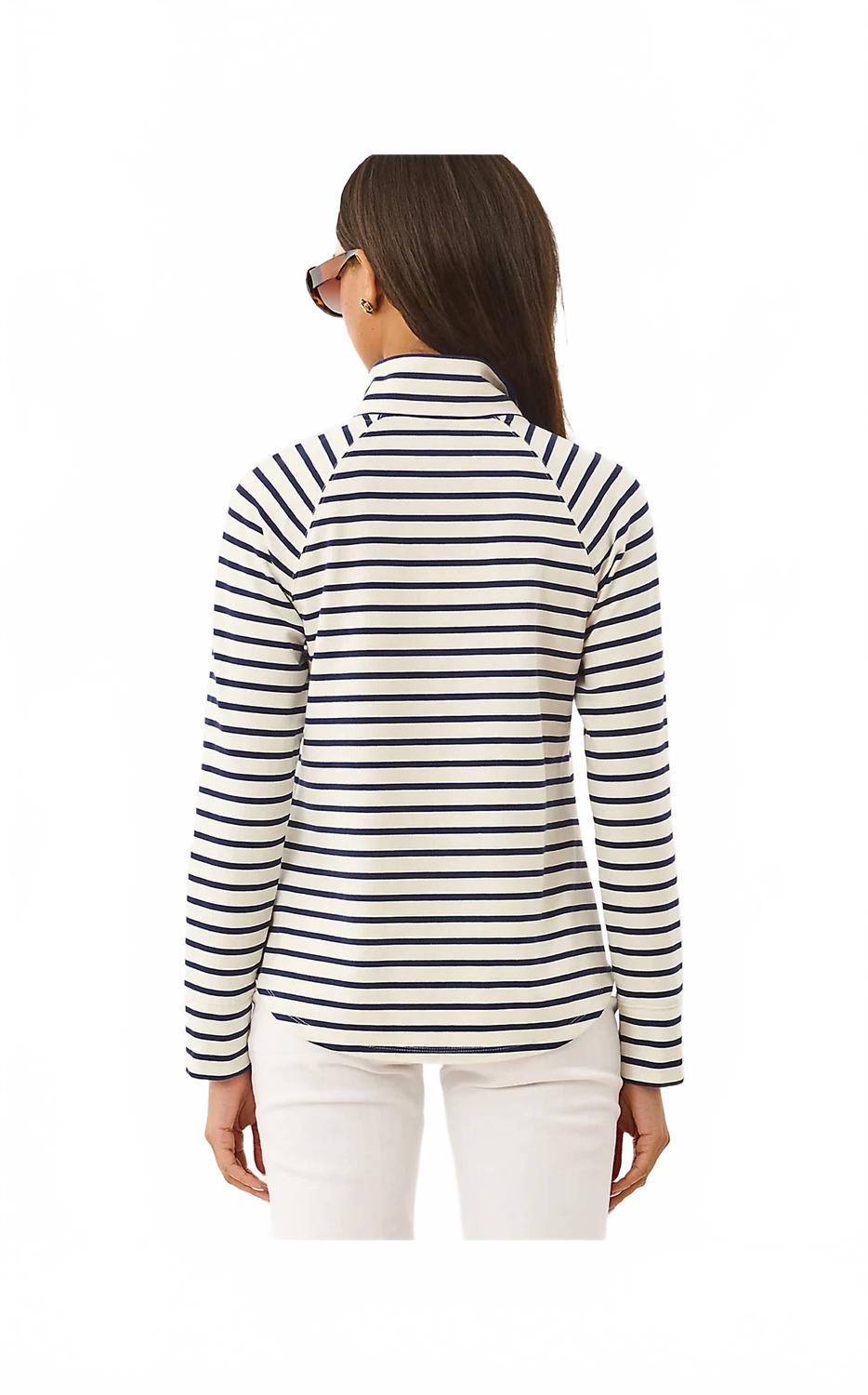 Skipper Long Sleeve Popover Sweatshirt In Multi Tropical Chest Embellishment