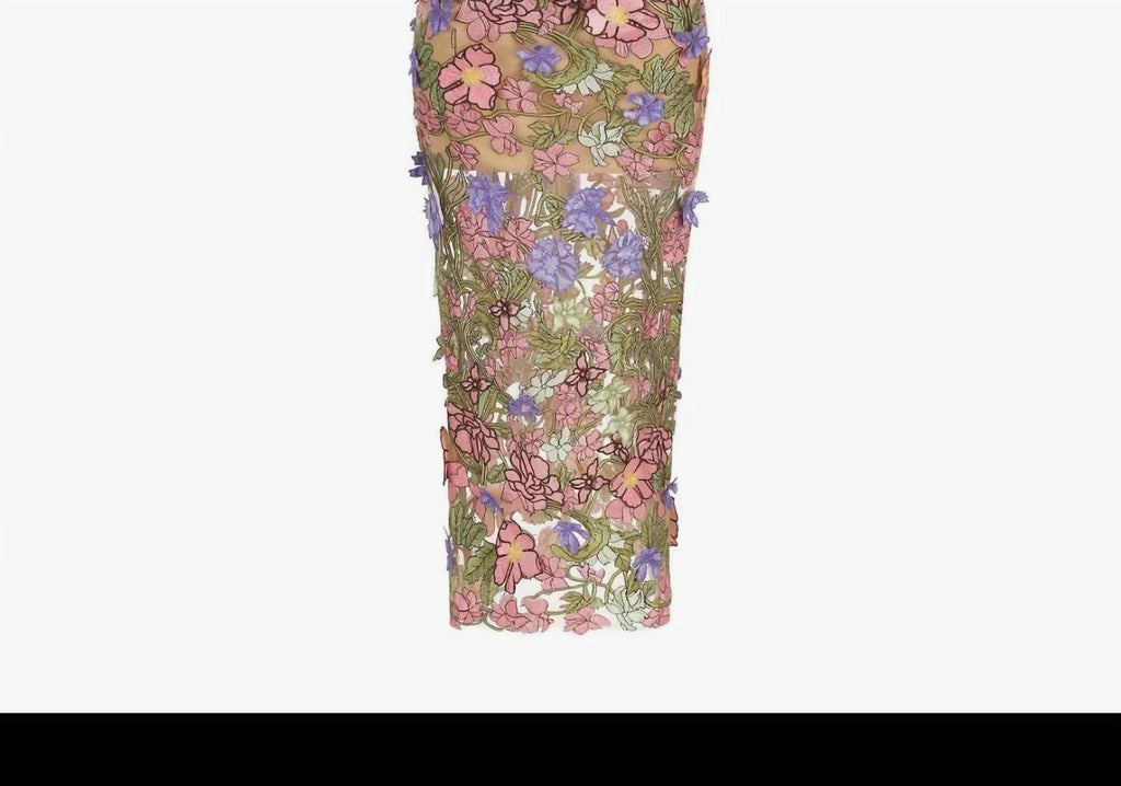 Strapless Floral Dress In Multicolor