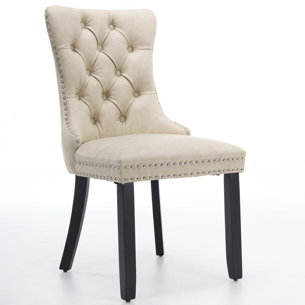 Vintage Upholstered Dining Side Chair Pair