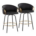 Contemporary Swivel Stools with Supportive Backrests