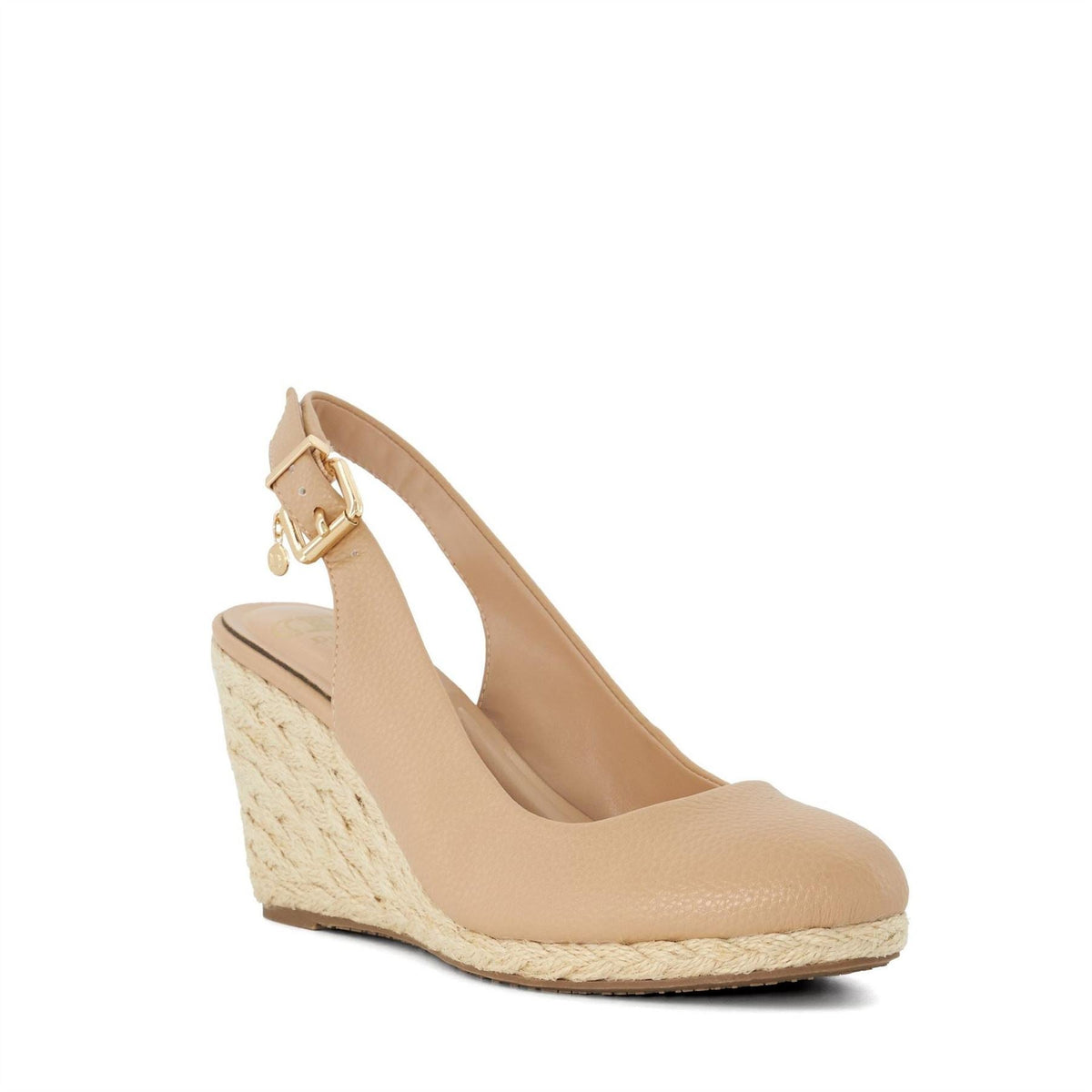Dune Lo Cadies Textured High Heel Wedge Slingbacks