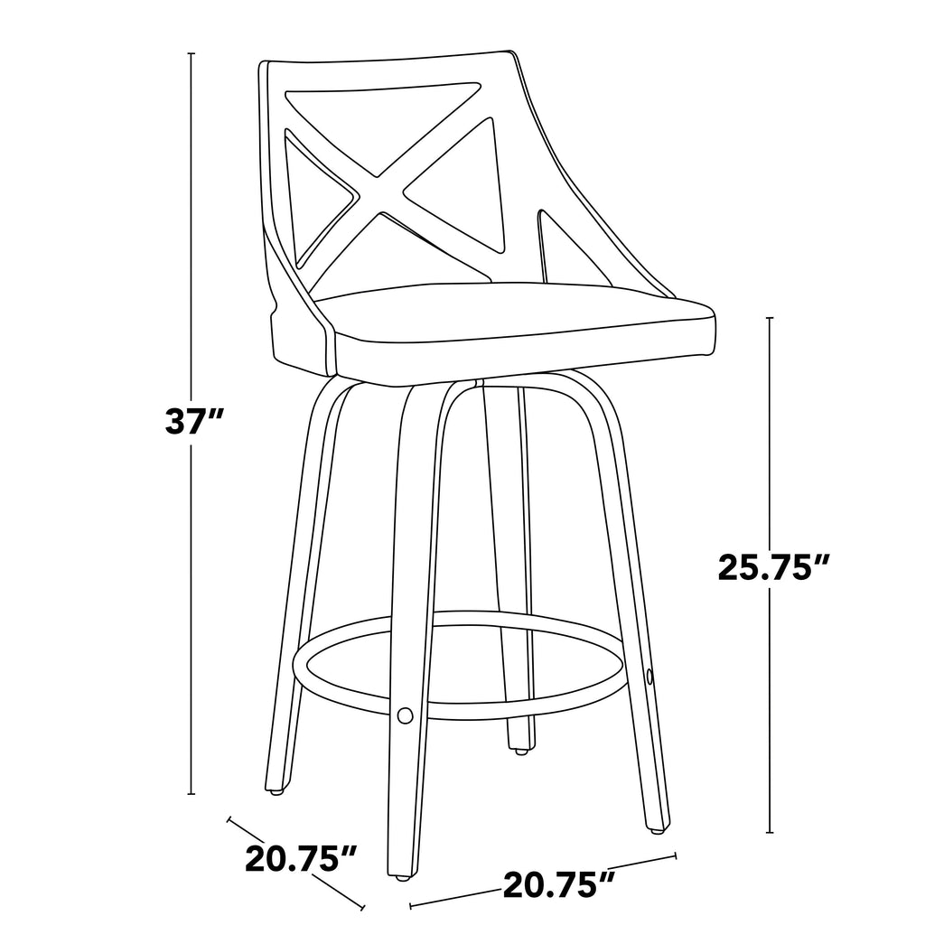 Pair of Cushioned Counter Stools with Backrests