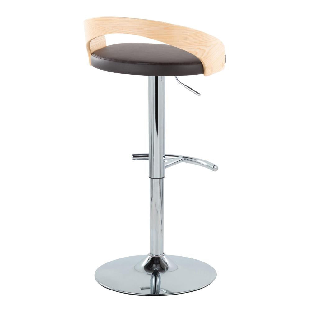 Set of 3 Adjustable Bar Chairs with Faux Leather Seating and Supportive Footrests