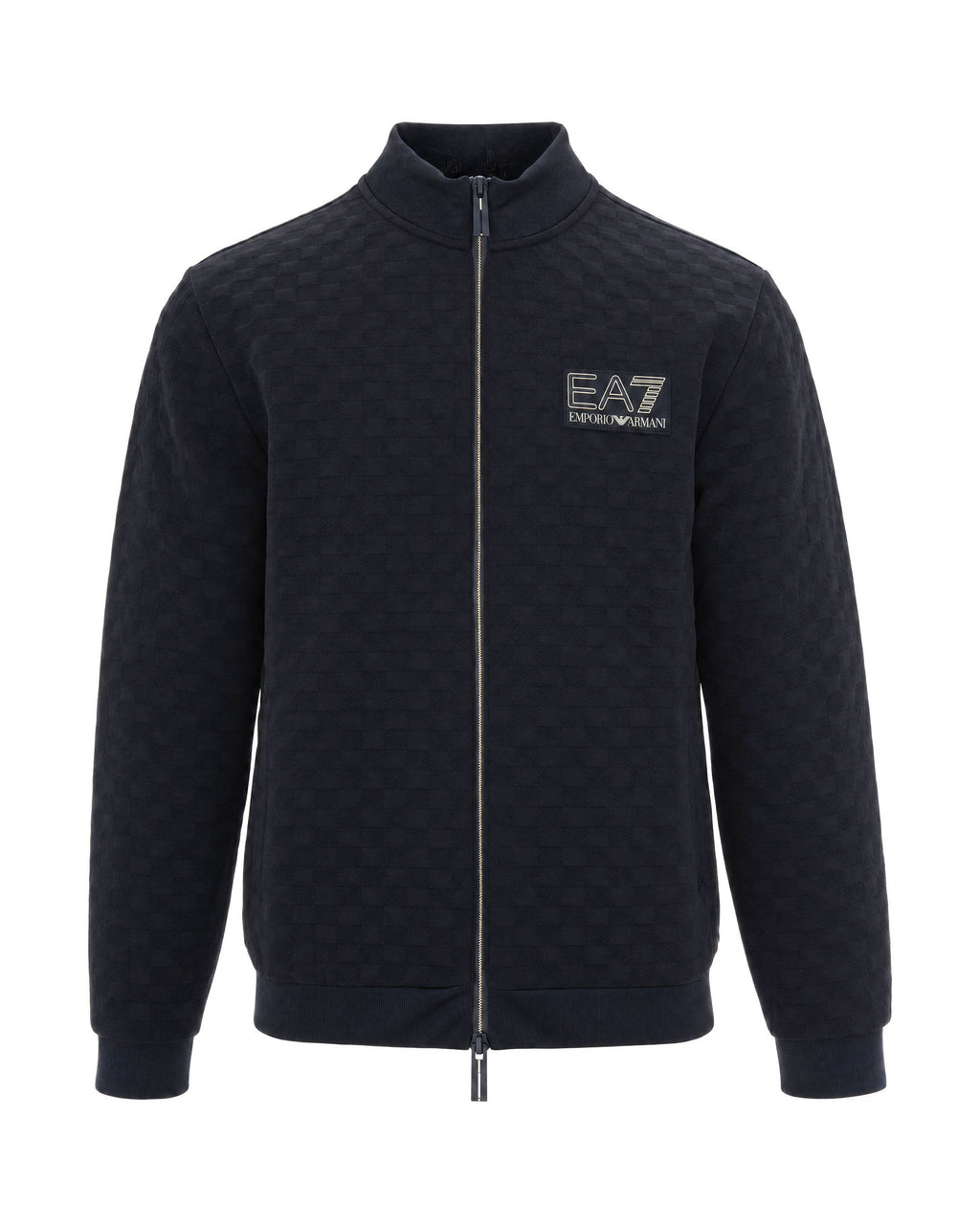 Black Technical Mesh Insert Zip-Up Sweatshirt