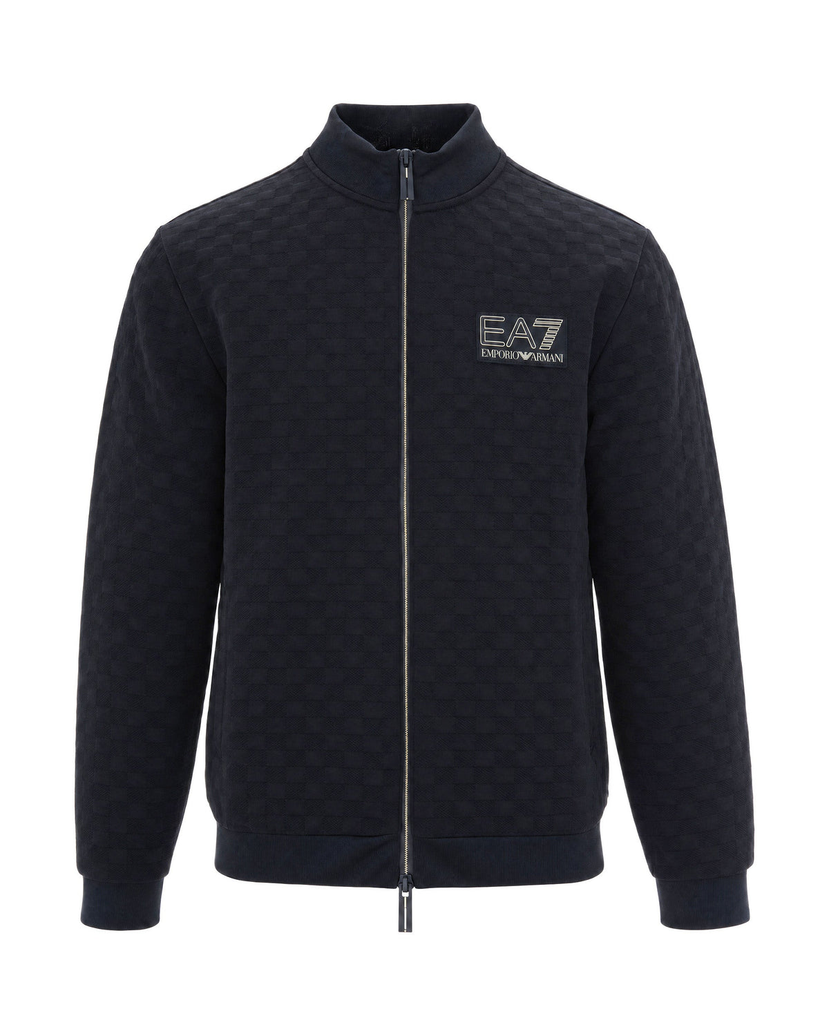 Black Technical Mesh Insert Zip-Up Sweatshirt