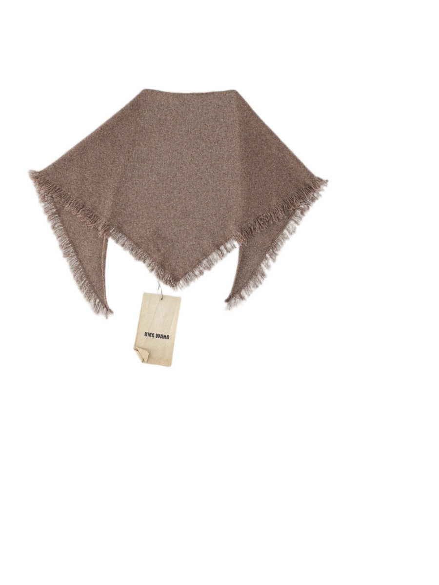 Brown Triangular Fringed Scarf