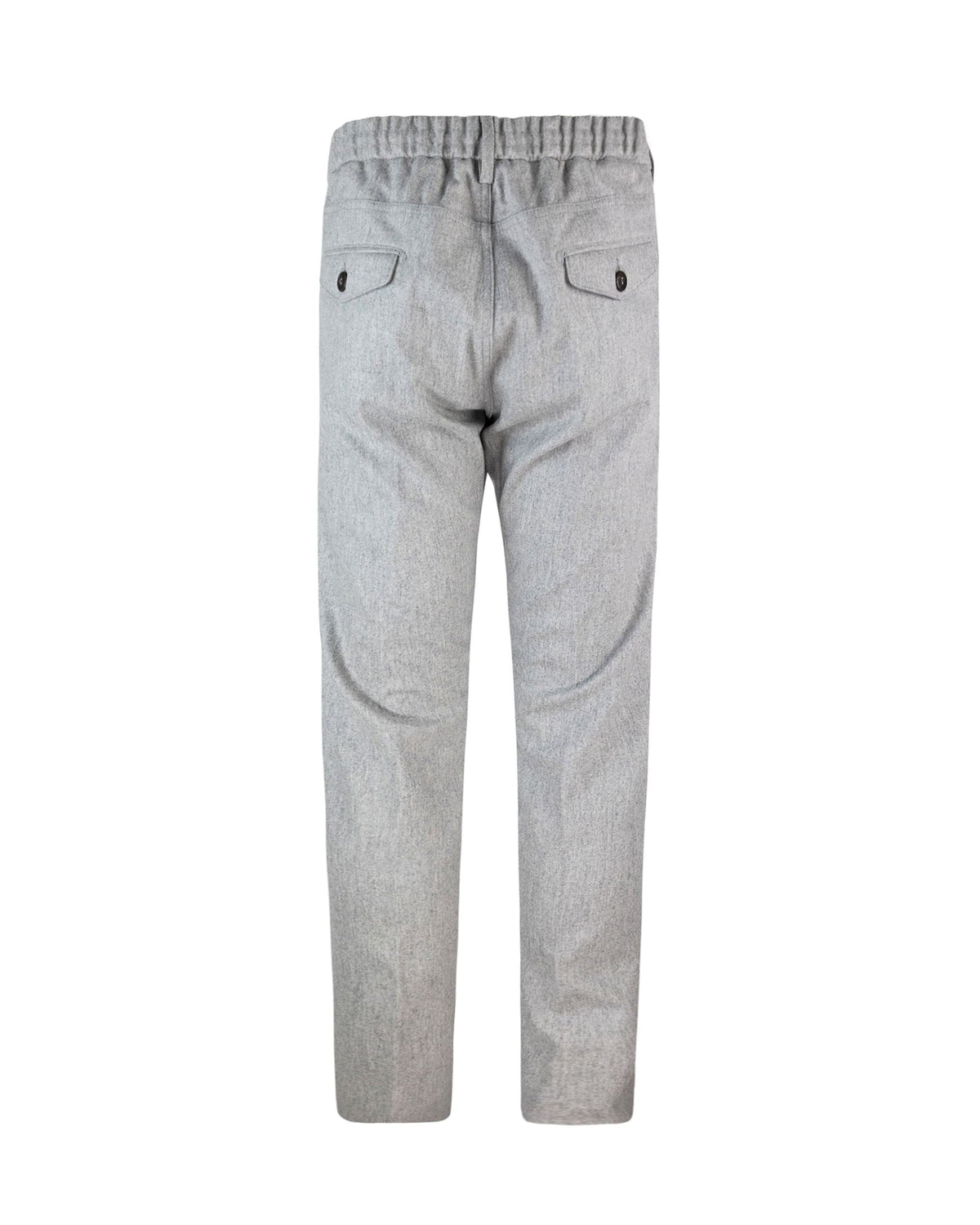 Light Grey Melange Wool-Blend Jogger Pants