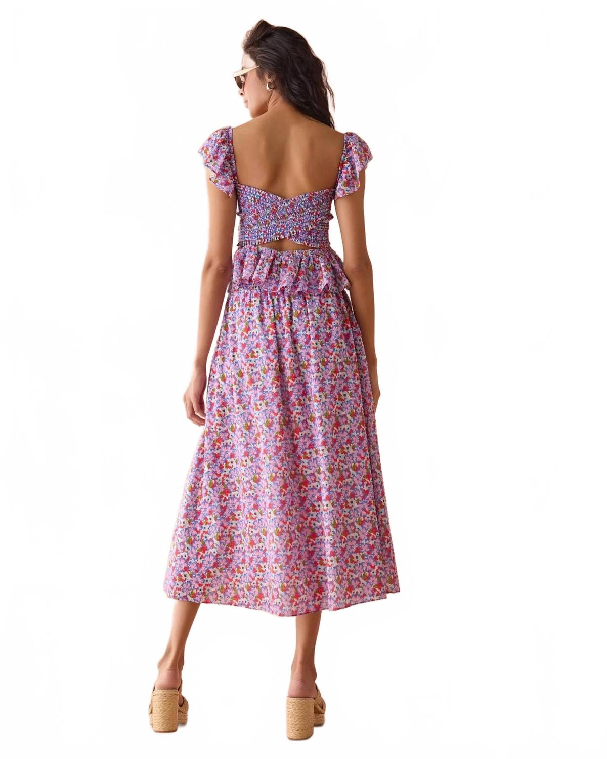 Zoe Floral Top In Rita Punch